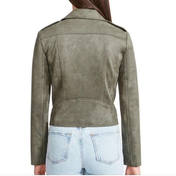 BB Dakota by Steve Madden | Green Faux Suede Moto Jacket, Size S - Picture 12 of 12